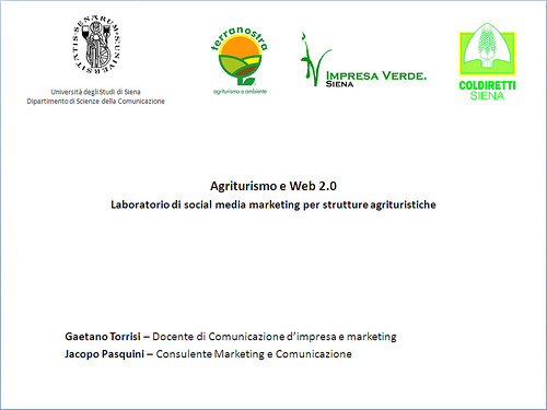Agriturismo e Web 2.0. Laboratorio di social media marketing per strutture agrituristiche